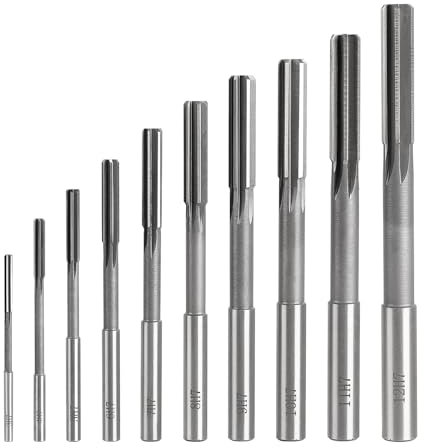 SWAWIS 10 Pezzi H7 Alesatore a Flauto Diritto HSS, 3-12mm Alesatori a Macchina per Lavorazione Legno e Metalli per Migliorare Precisione Nella Lavorazione dei Fori
