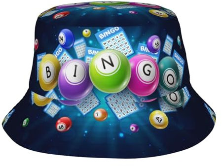 Anydia Bingo Fischerhut, Unisex, Fischerhut, Sommer, Sonnenkappe, Outdoor, Reisen, Strand, für Damen und Herren, Bingo 10, Einheitsgröße