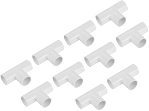 sourcing map 10 Stück PVC Rohrverbinder T-förmige Armaturen 25mm 3-Wege für Schlauch Elektrische Leitung