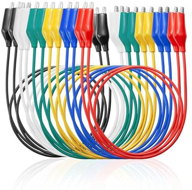 12 pinzas de cocodrilo con cable, clips de cocodrilo para pruebas industriales, pruebas automotrices, mantenimiento de equipos, mantenimiento de placa base, pruebas de armas de energía y mantenimiento