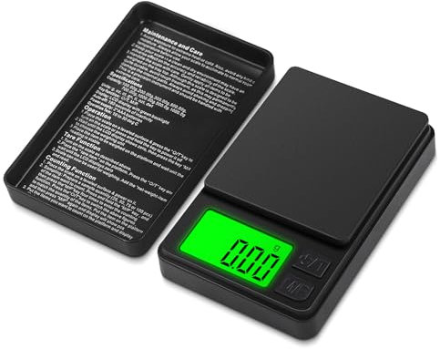Báscula Precisión Digital 0,01g/1000g, Muaket Báscula Cocina con Función de Tara, Báscula de Bolsillo con 7 Unidades de Pesaje, Bascula Comida para Alimentos, Joyas, Polvos, Laboratorio, Café