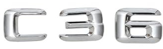 NIBOTT Auto-hinterer Kofferraum-Emblem-Schriftzug-Abzeichen-Aufkleber C 36 for C-Klasse C36 AMG W204 W203 W211 W210 W212 W205 W124 W163