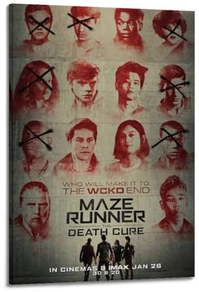 Szzmyo Filmposter The Maze Runner, dekoratives Gemälde, moderne ästhetische Leinwand, Poster, Schlafzimmer-Kunst, Wohnzimmer, Dekoration, Poster, 30 x 45 cm, Rahmenstil