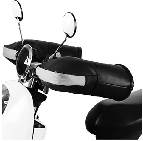 CQCQC Guantes de Manillar Manguitos de Manillar de Motocicleta, Manoplas térmicas de Cuero de PU Espesantes Impermeables/A Prueba de Viento de Invierno, for Motocicleta, Scooter y Bicicleta