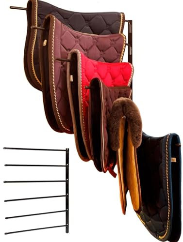 Robuster Schabrackenhalter, an der Wand Montierter Pferdeschabracken- und Deckenständer, 180-Grad-Schwenkständer mit 6 Extra Langen Ständerarmen für Verschiedenes Zubehör