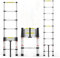 Telescopic Ladder 2.6m/8.5FT,Aluminum Lightweight Extension Ladder with Automatic Locking,Non-Slip Feet,Load 150kg/330lb,Multi-Purpose Collapsible Ladder for Household and Outdoor Working
