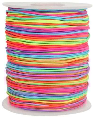 100 m Elastisches Faden für Armbänder, 1 mm Gummiband für Armbänder, Elastisches Band für Perlen, Thread Bead Cord Dehnbarer Faden für Halsketten Perlenbasteln Geflochtenes Haar (Farbe)