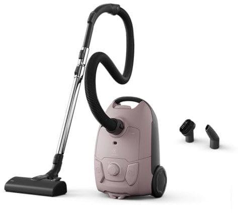 Electrolux Clean 500 Aspirapolvere con sacchetto potente EB51C1WP, compatto, leggero, ecologico responsabile, succhiatore combinato liscio, maneggevolezza semplice, controllo manuale della potenza,