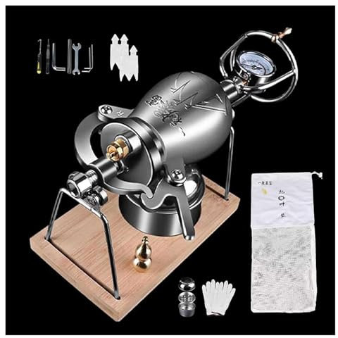 SFQEVHRZ Máquina de palomitas de maíz, mini olla manual de acero inoxidable, máquina para hacer palomitas de maíz de alta presión, para decoración de Navidad, máquina de palomitas de maíz retro