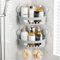 TAILI Duschablage Ohne Bohren,Einstellbar Ecke Dusche Caddy Saugnapf 2er Set Dusche Zubehör mit Haken Rostfrei Schwarz Duschregal Organisator, Grau