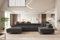 Kaiser Möbel - Ecksofa mit Schlaffunktion - Wohnlandschaft U Form - Big Sofa 345 x 202 cm - Relaxsofa, 6 Verstellbaren Kopfstützen, 2 x Bettkasten - Eckcouch Groß, XXL - Falio U II Rechts Graphit