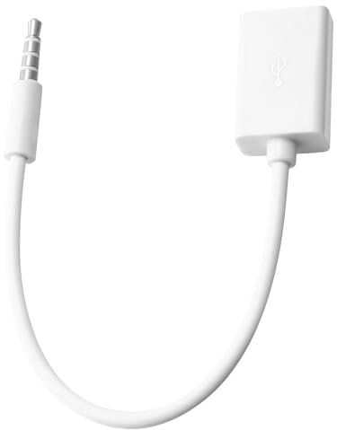 Jrifedptry Cable convertidor de audio auxiliar macho de 3,5 mm a USB 2.0 hembra, cable convertidor MP3 para teléfonos inteligentes y teléfonos móviles