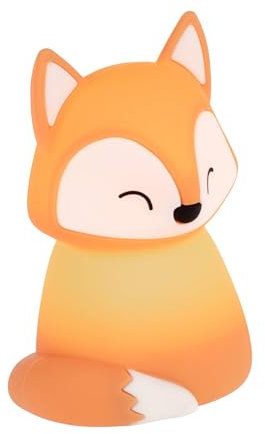 EGLO LED Nachtlicht Castellino, Akku Tischlampe Fuchs, Kinderzimmer Deko Mädchen Jungen, Silikon Nachttischlampe Kinder Baby Bett, touch bedienbar, orange, warmweiß, RGB