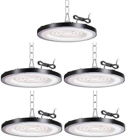 Tayire LED UFO Industrielampe, 100W Hallenbeleuchtung LED High-Bay Spotlight 10000LM Hallenstrahler 6500K Superhell UFO Lampe Deckenleuchte, IP65 Strahler Werkstatt für Lager Industrieanlagen 5 Pack