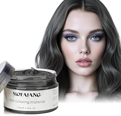 Temporäre Haarfarbe, 4,23 Unzen Haarfarbe Wachs für Männer Frauen, Washable Natürliche Haarfarbes Pomade, Instant Haartönung Dye Haar Wachs für Party, Cosplay,Halloween (Schwarz)