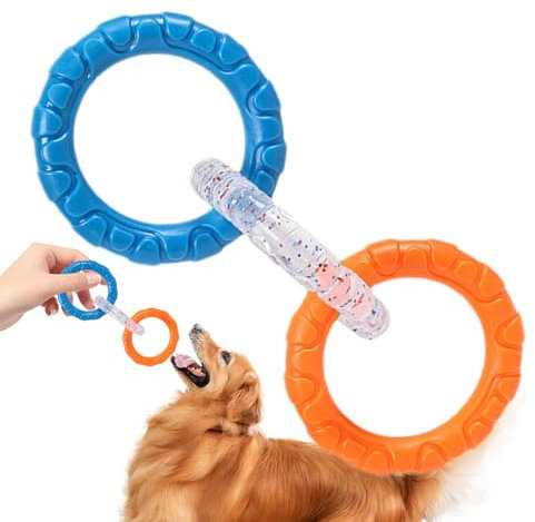 Hundeschlepper, 3 Ring Hund Spielzeug - 3 Ringe Puller Hund Bite Toy - Interaktives bissiges Beißspiel, Outdoor -Teether, Übungsausrüstung, fördert die Zähnepflege für kleine mittelgroße Welpen