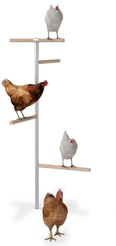 FIVMEN Columpio para pollos, 5 niveles, percha de madera, escalera de pollos, juguete para gallinero, juguete para gallinero, recinto libre
