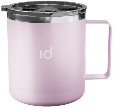 IceDrop® Edelstahl Thermo Tasse [330ml] I Thermobecher mit Deckel – 100% Auslaufsicher I Kaffeebecher to Go für 12 Stunden heiße oder kalte Getränke I Thermobecher mit Henkel - Reisebecher - Pink
