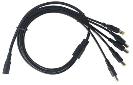 Haiki Enchufe Alimentación DC5.5x2.5 Mm Cable Alimentación 1 2/3/4/5/8/10 Adaptador Divisor Enchufe Masculino para Tira LED Cámara Seguridad