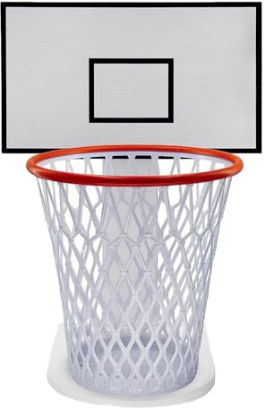 Basketball Hoop Shape Trash Can – Home Decor Rubbish Holder, Fun Waste Basket Bin With Backboard | Compact Garbage Container For Toilet Study Room Bedroom Offices, Indoor Organizer For Living Space