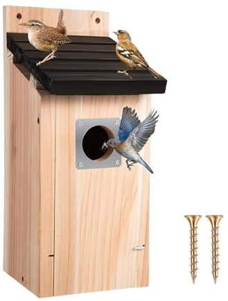 Vogelhaus | Vogelhaus zum Aufhängen, aus Naturholz, dekorativ, wasserdicht, aus Holz, für Haus, Balkon, Baum, Rasen, Garten, Hof und Innen