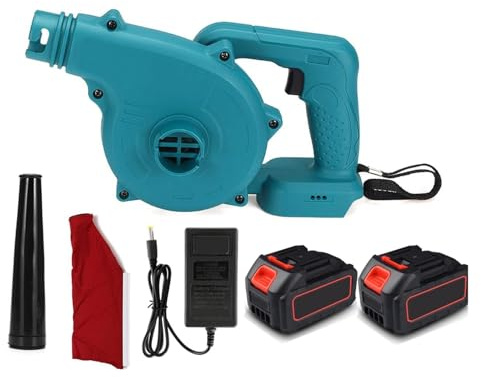 WAFOHSR Leaf Blower Cordless Electric Air Blower And Suction Handheld Leaf Computer Dust Collector Cleaner Power Tool For 18V Li-ion Battery Easy To Use(2pcs battery)