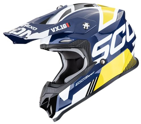 SCORPION VX-16 EVO AIR ANALOG White-Blue-Yellow XS