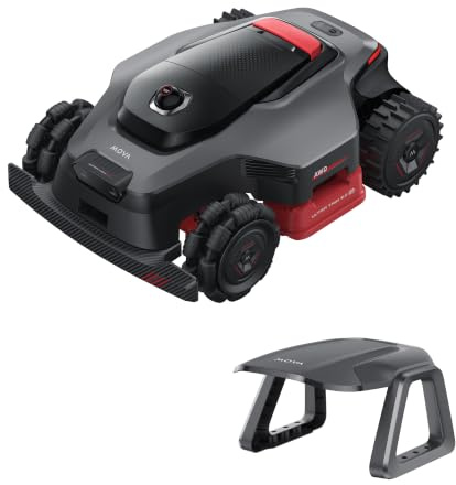 MOVA LiDAX Ultra 2000 AWD Robot Tagliaerba Con Garage | Mappatura Assistita dall'IA, LiDAR 3D 360° + AI Dual Vision, Doppio Disco (6 lame ciascuno), Taglio Bordo <3 cm, Pendenze 80%