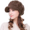 Fancet Damen Dicke Strickmütze gestrickte Barett Mütze mit Visor Baskenmütze Schirmmütze