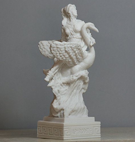 Aphrodite & Schwan Griechische Göttin Venus Statue Alabaster Skulptur 16 cm
