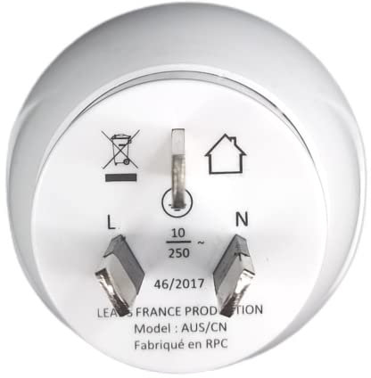 LTE Design Adaptateur de Voyage France vers Australie/Chine - Gamme Bulle- BB0128 - Leach Travel Europe Blanc