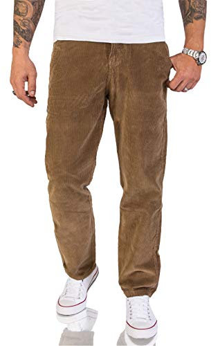 Rock Creek Herren Cord Hose Regular Fit Chino Hose Klassische Hosen Herrenhose Straight Cut Chinos Herren Cordhosen RC-2156 Dunkelbeige W31 L30