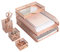 Blu Monaco Bürobedarf Roségold Schreibtischzubehör für Frauen - 6-teiliges, stilvolles Schreibtisch-Organizer-Set - Stiftbecher, 3 Zubehörfächer, 2 Briefkassetten - Roségold-Papierfachhalter
