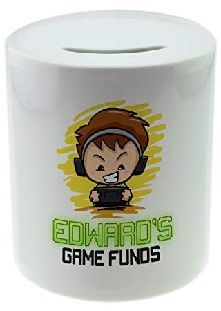 Personalised Any Gaming Savings Children Funny Money Box Printed Gift 110