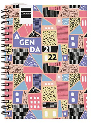 Finocam Kalender 2021 2022, Wochenansicht Querformat September 2021, August 2022 12 Monate 8. 120 x 169 Mini-Institut City Spanisch