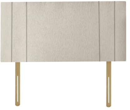 RIO Padded Lined Divan Bed Headboard | Chenille Fabric Super King size Headboard for bed frames | Elegant design wooden material headboards for beds (Ivory, 6ft Super King H-20inch)
