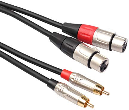 RCA TO XLR Cable,Dual RCA Male to Dual XLR Female Cable,2 XLR Female to 2 RCA Male HIFI Audio Cable for Amplifier Mixer Microphone Cable Wire Cord (1.8M)