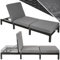 TecTake® Tumbona Jardín Exterior de Ratán y Acero con Cojines, Tumbona de Piscina con Respaldo Regulable en 6 Posiciones, Tumbona de Playa Estable y Resistente a Intemperie, Fácil Limpieza - Negro