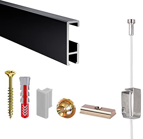 STRÜSSMANN® Bilderschienen cliprail - Bilderschienen-4-M-Komplett-Set schwarz