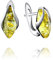 Ohrringe Bernstein Tropfe in Sterling Silber 925, Farbe - Gelb Lemon, S, Ohrringe Silber 925 Bernstein, Sommer 2021 Kollektion