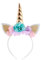Gold Glitter Einhorn Horn Stirnband Katze Ohr Blume Stirnbänder Zubehör für Einhorn Geburtstag Party Supplies, Gold