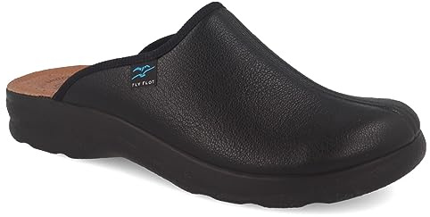 Fly Flot Herren Clog Schlupfschuh mit Stretchmaterial und Lederdecksohle 220080