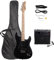 Bonnlo Full Size Electric Guitar Kit for Music Lover Beginner with 20W Guitar Amplifier, Guitar Bag, Cable, Strap, Pick, Tremolo Bar, Tool (Black)