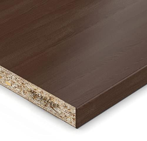 19mm Spanplatte Zuschnitt Eiche Piemont Mokka melaminharzbeschichtet Länge bis 200cm Dekorplatten Zuschnitte mit Umleimer Auswahl: 10 x 140 cm (ABS Kante lange Seite)