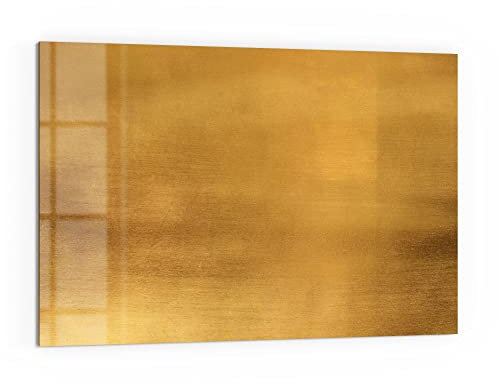 DEQORI Küchenrückwand Glas | Motiv Gebürstetes Goldblech | 60x40 cm | Bad- oder Herd-Rückwand | Herdblende Spritzschutz für Küche & Badezimmer | moderne Deko für Fliesenspiegel
