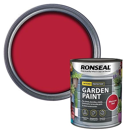 SAVING HUB Fence Paint Garden Shed Paint 750ml - Exterior Wood Paints Tin Waterproof, Weatherproof Paints - For Benches, Metal, Brickwork, Terracotta Pots, Stones, Tin (Moroccan Red)