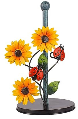 Gralara Elegante Portarotolo con Girasoli, Decorazioni Verticali per Tovaglioli, Portarotolo da Cucina, Portasciugamani di Carta per Bagno, Cucina Domestica, Giallo