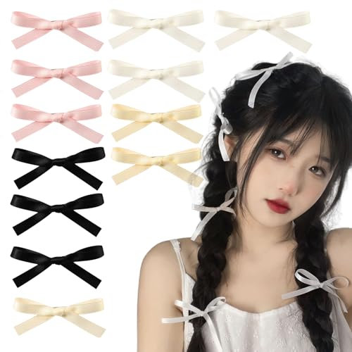 12 Pezzi Mollette Capelli Donna,Fiocchi per Capelli,Ermaglio Capelli Donna,Fermaglio Capelli Donna Elegante,Fermagli per Capelli Tutti i Tipi di Capelli Fermagli da Festa Lolita per Ragazze e Donne
