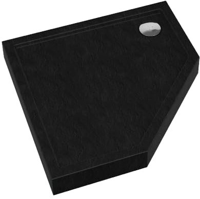 Receveur de douche AQUABAD, Ultima avec technologie LeakProtect® Black Stone 80x80cm pentagonal