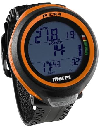 Mares Puck 4 Tauchcomputer - Luft und Nitrox, Farbe:orange